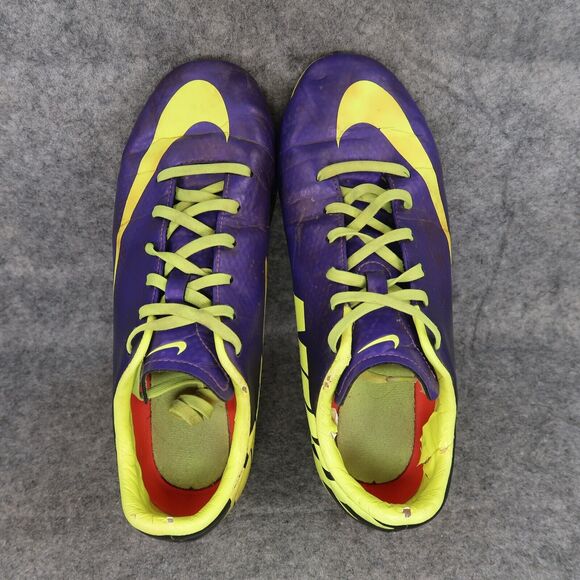 Nike Shoes Kids 5 Cleats Soccer Mercurial FG Sports Athletic Purple Volt Youth - Picture 6 of 16